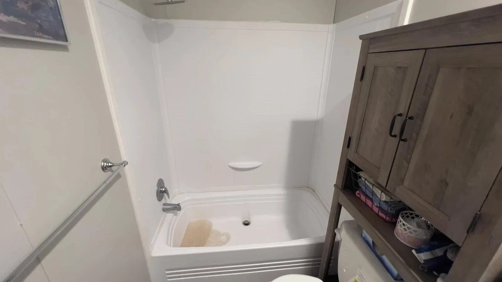 Bathroom before shower door installation