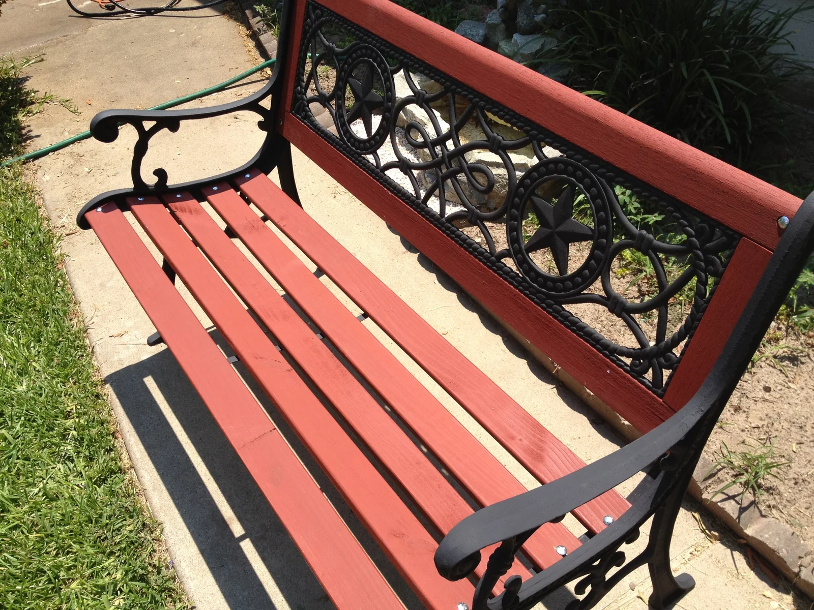 Outdoor Bench Restoration - Finished detail