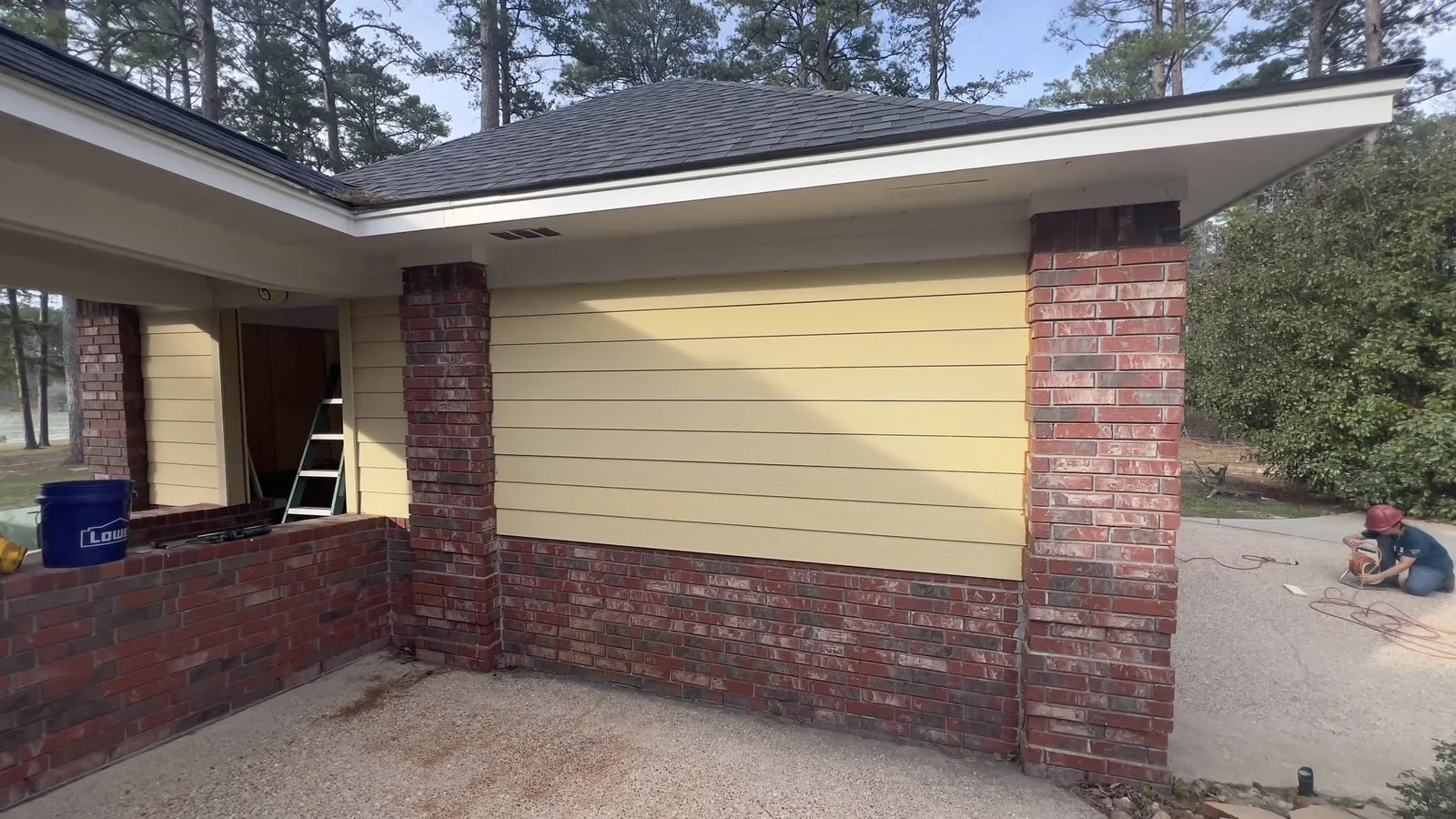 Completed siding installation