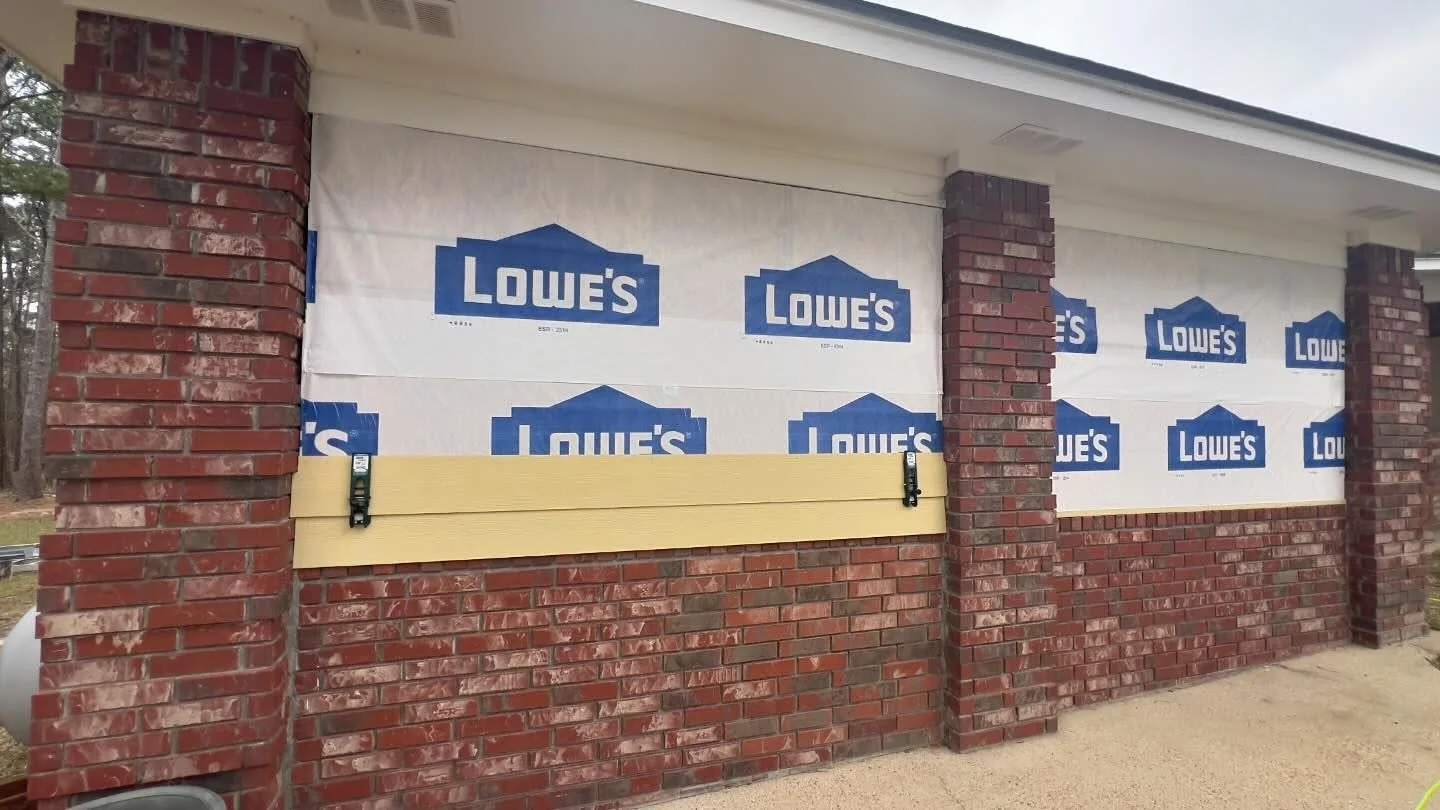 Siding installation in progress