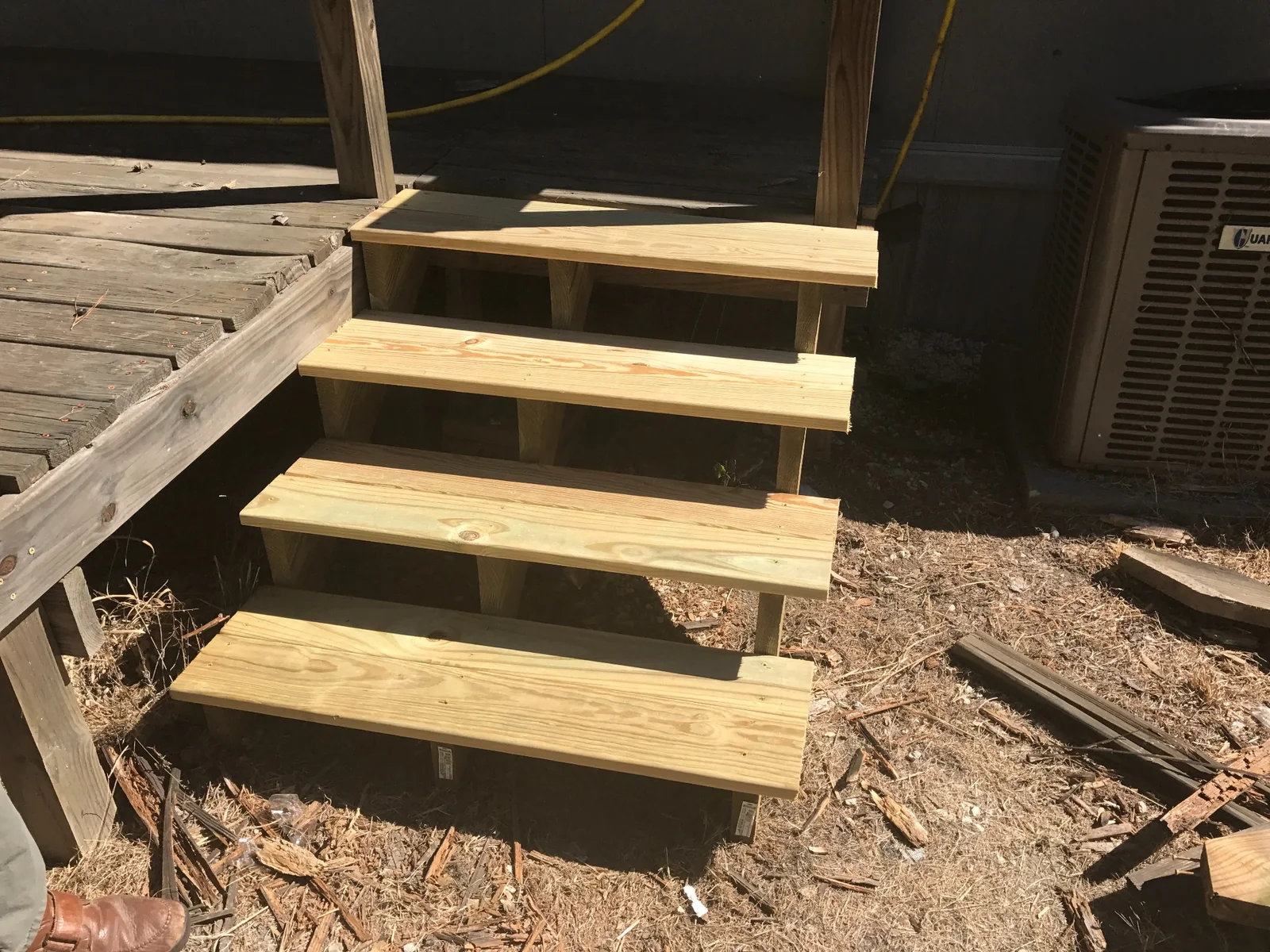 Rebuilt exterior steps